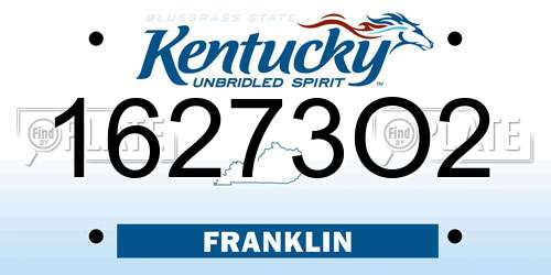 16273O2 Kentucky License Plate