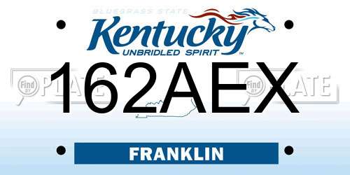 162AEX Kentucky License Plate