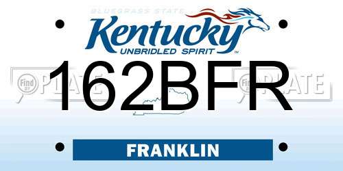 162BFR Kentucky License Plate