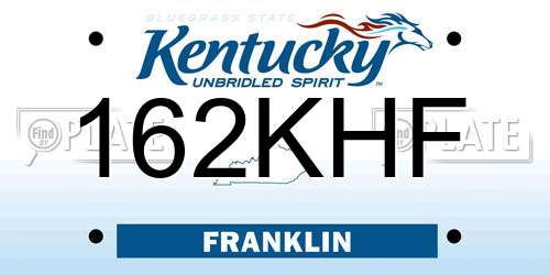 162KHF Kentucky License Plate