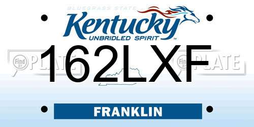 162LXF Kentucky License Plate