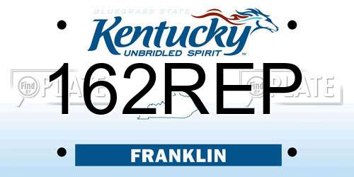 162REP Kentucky License Plate