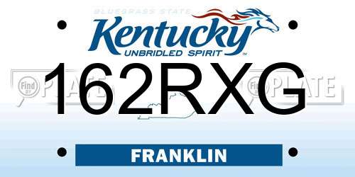 162RXG Kentucky License Plate