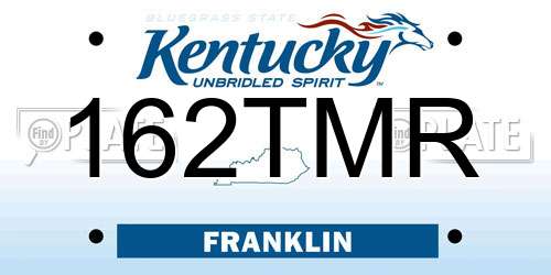 162TMR Kentucky License Plate