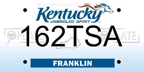 162TSA Kentucky License Plate