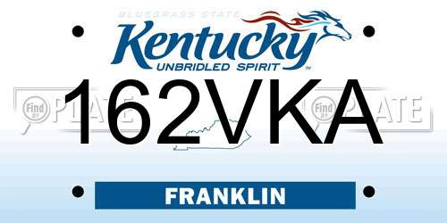 162VKA Kentucky License Plate