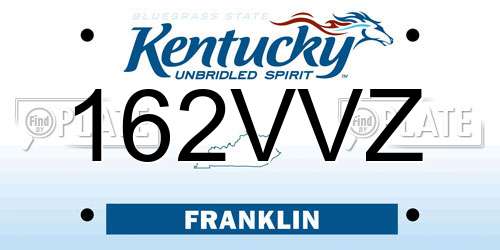162VVZ Kentucky License Plate