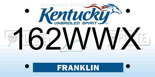 162WWX Kentucky License Plate