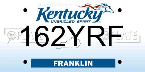 162YRF Kentucky License Plate