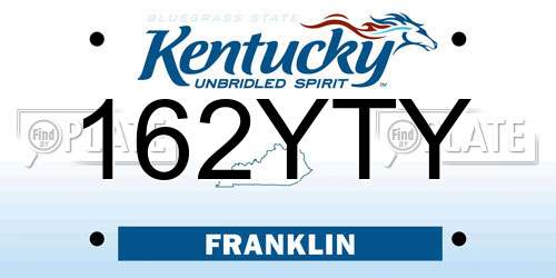162YTY Kentucky License Plate