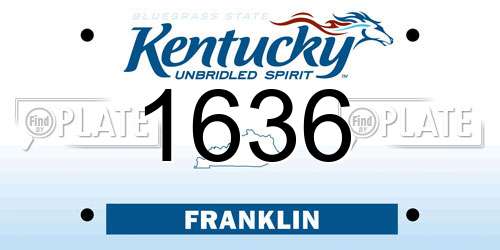 1636 Kentucky License Plate