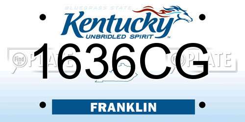 1636CG Kentucky License Plate