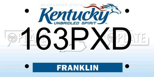 163PXD Kentucky License Plate