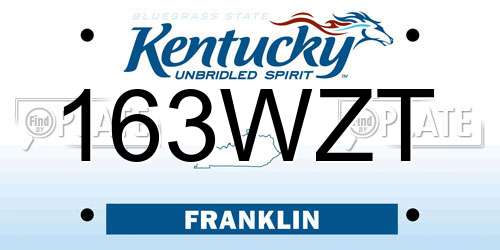 163WZT Kentucky License Plate