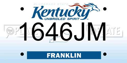 1646JM Kentucky License Plate
