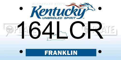 164LCR Kentucky License Plate