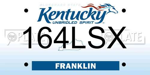 164LSX Kentucky License Plate