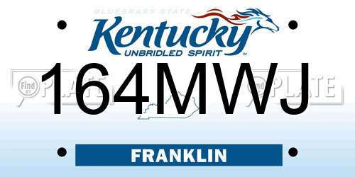 164MWJ Kentucky License Plate