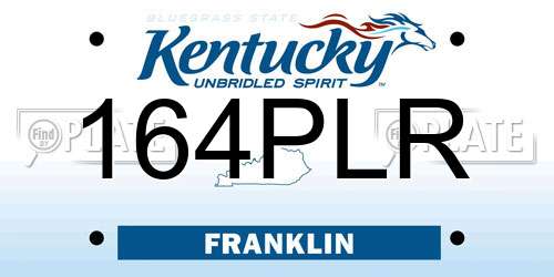 164PLR Kentucky License Plate