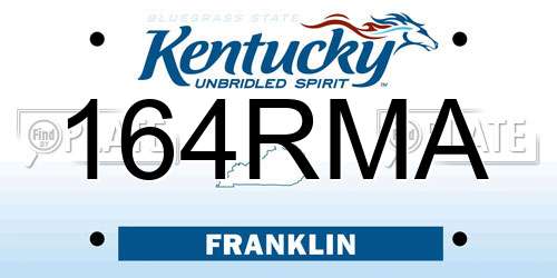 164RMA Kentucky License Plate
