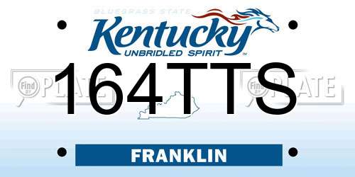 164TTS Kentucky License Plate