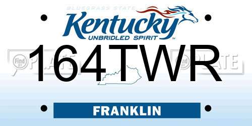 164TWR Kentucky License Plate