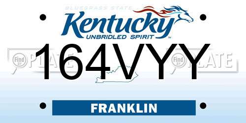 164VYY Kentucky License Plate