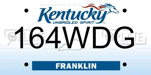 164WDG Kentucky License Plate