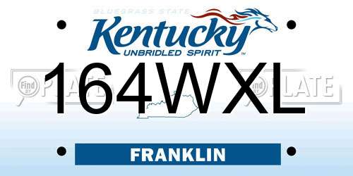 164WXL Kentucky License Plate