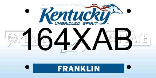 164XAB Kentucky License Plate