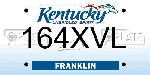 164XVL Kentucky License Plate