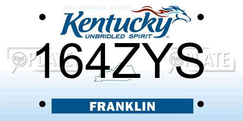 164ZYS Kentucky License Plate