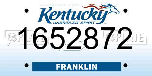 1652872 Kentucky License Plate