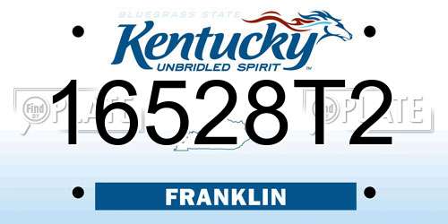 16528T2 Kentucky License Plate