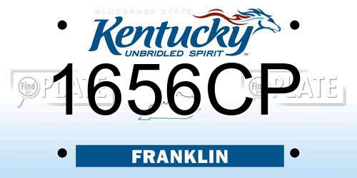 1656CP Kentucky License Plate