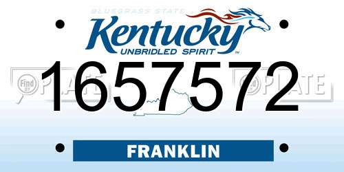 1657572 Kentucky License Plate