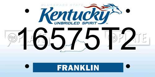 16575T2 Kentucky License Plate