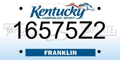 16575Z2 Kentucky License Plate