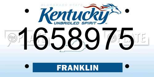 1658975 Kentucky License Plate