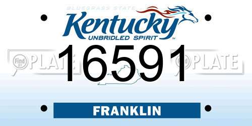 16591 Kentucky License Plate