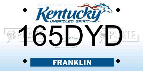 165DYD Kentucky License Plate