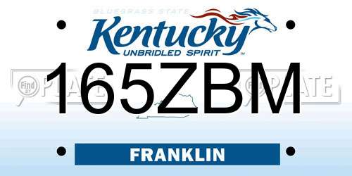 165ZBM Kentucky License Plate