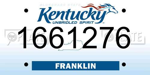 1661276 Kentucky License Plate