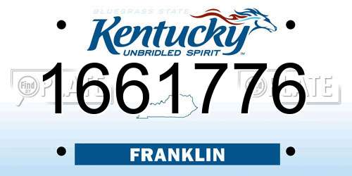 1661776 Kentucky License Plate