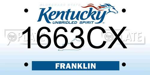 1663CX Kentucky License Plate