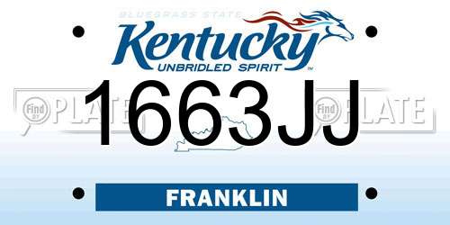1663JJ Kentucky License Plate