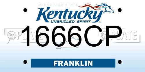 1666CP Kentucky License Plate