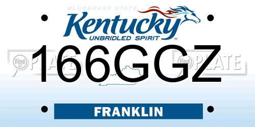 166GGZ Kentucky License Plate