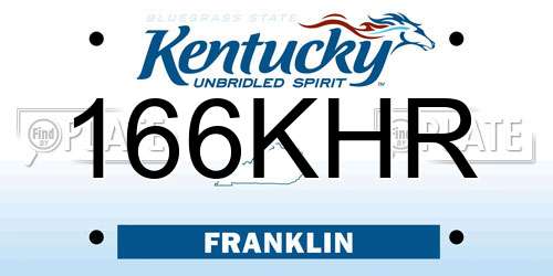 166KHR Kentucky License Plate