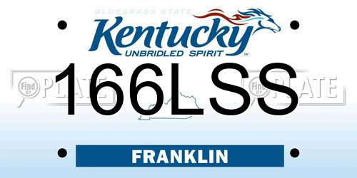 166LSS Kentucky License Plate